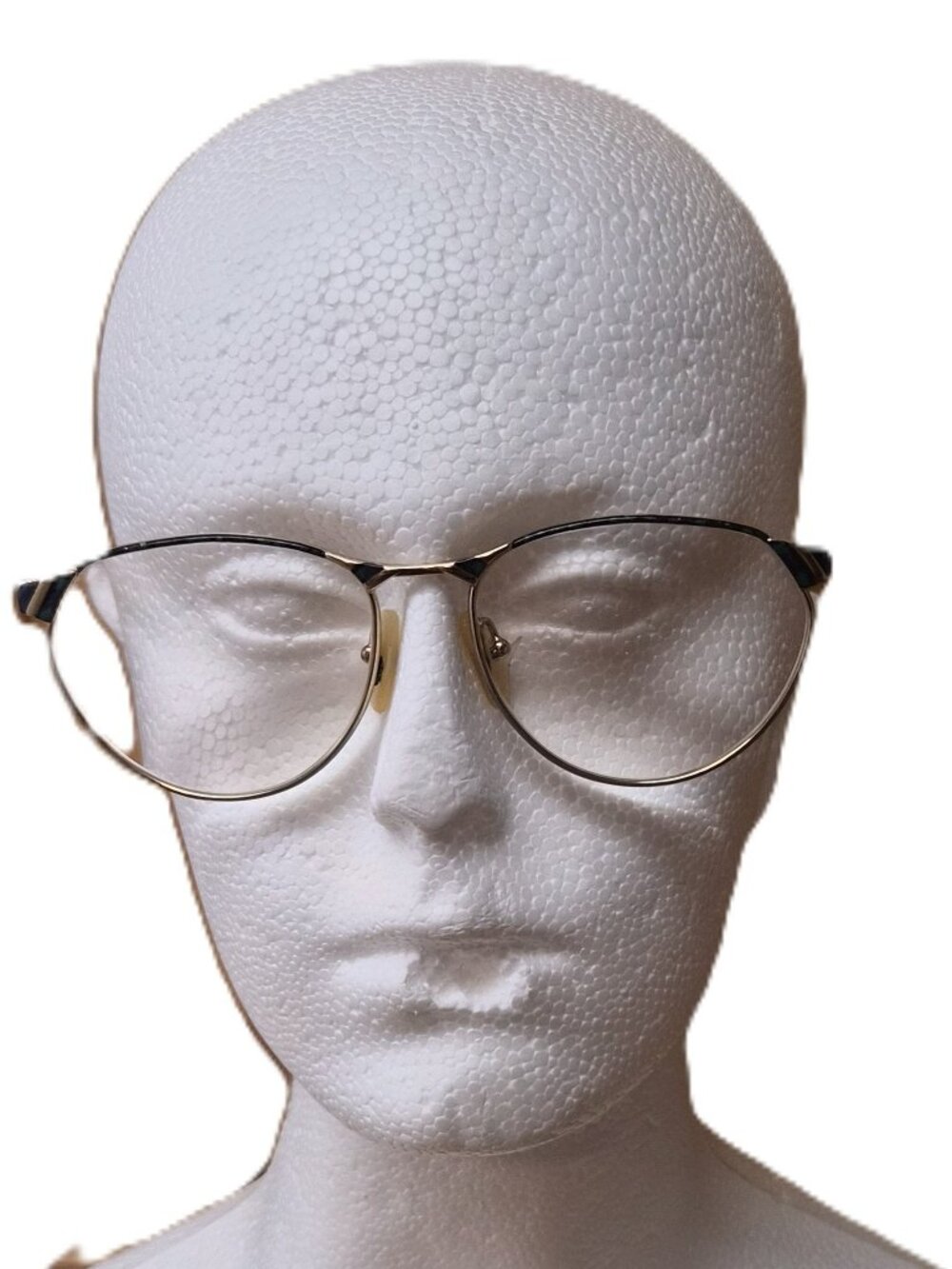 VTG Le Tanneur France Gold Tone Oval Eyeglass Frames Marbled Temples Academia